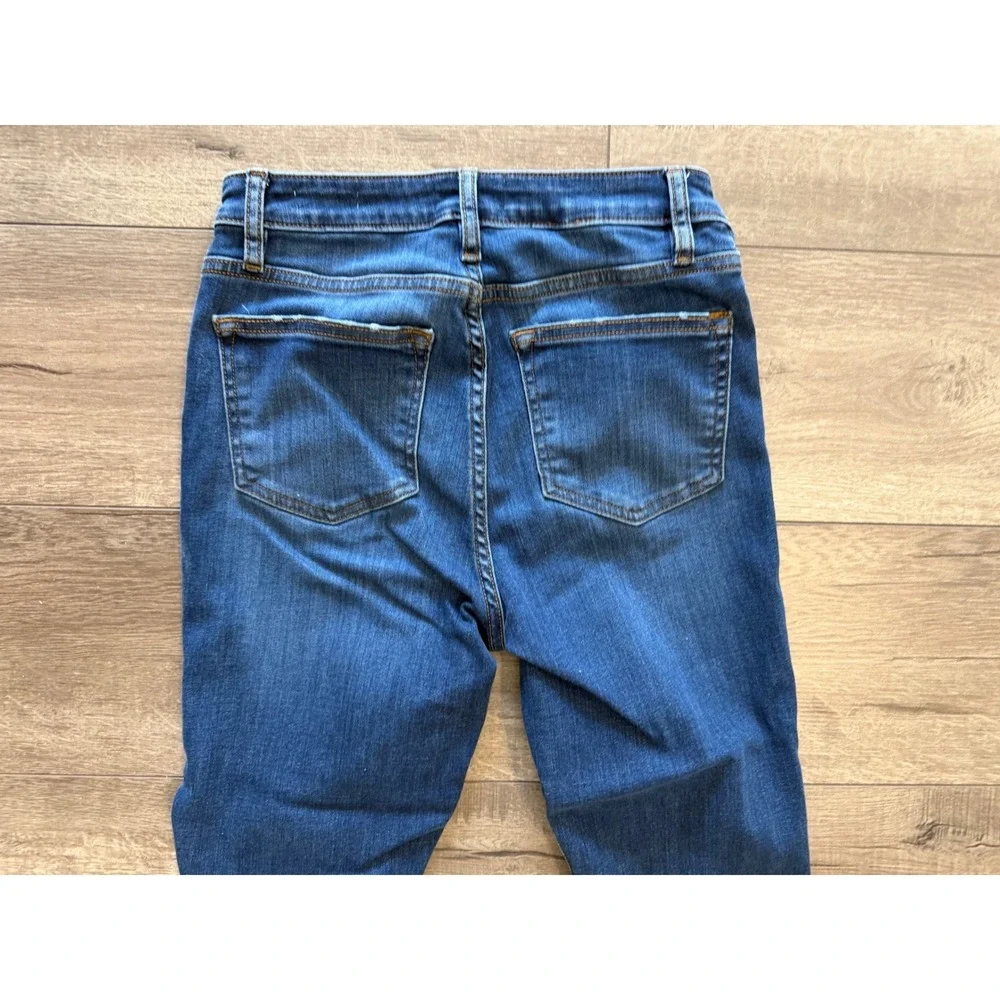 FRAME Le Crop Mini Boot Jeans Blue High Rise Raw Hem Size‎ 27